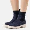 Pier One Leather - Platform Ankle Boots - Dark Blue